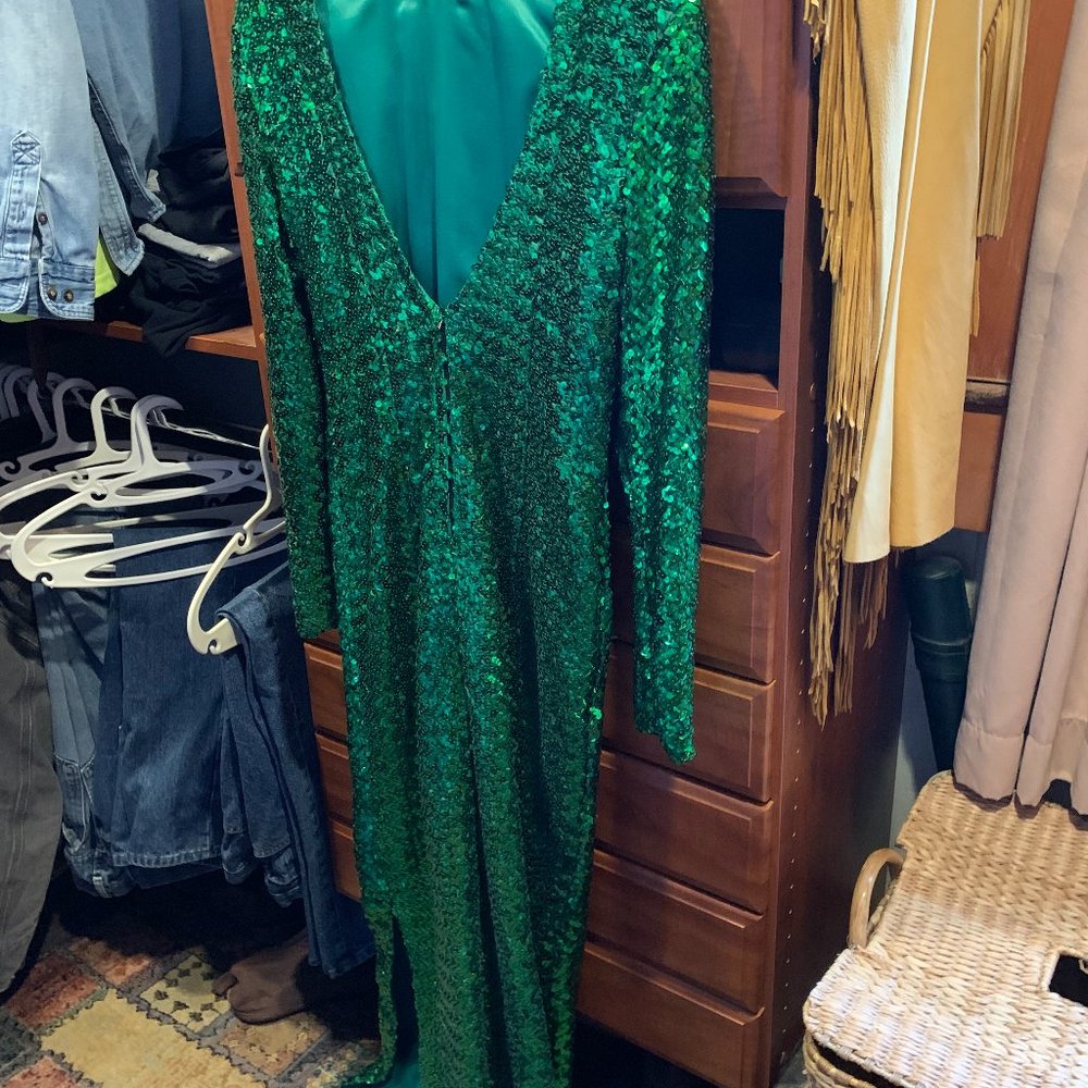 Green Sequins dress full length